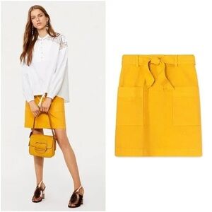 Tory Burch denim Collette skirt- India gold 8